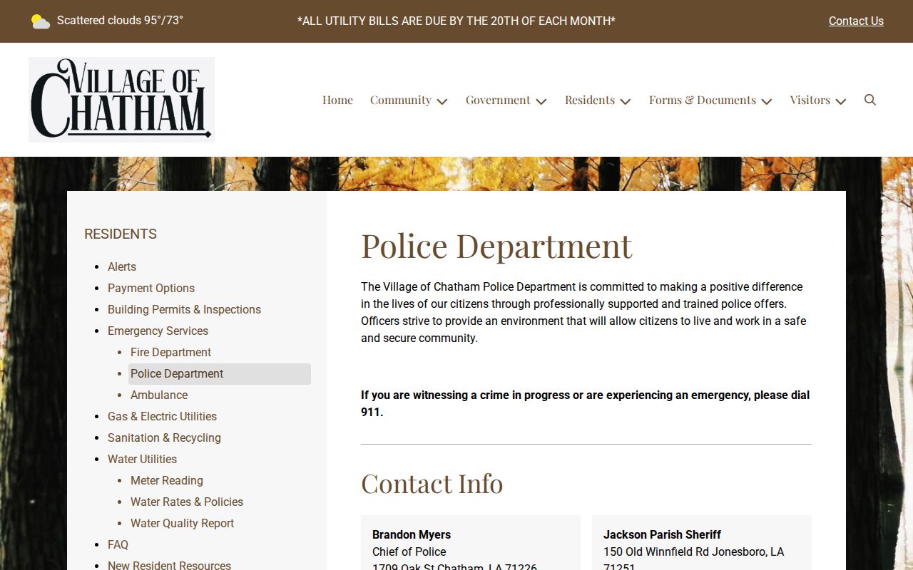 Chatham warrant records research showing the town police station contact block